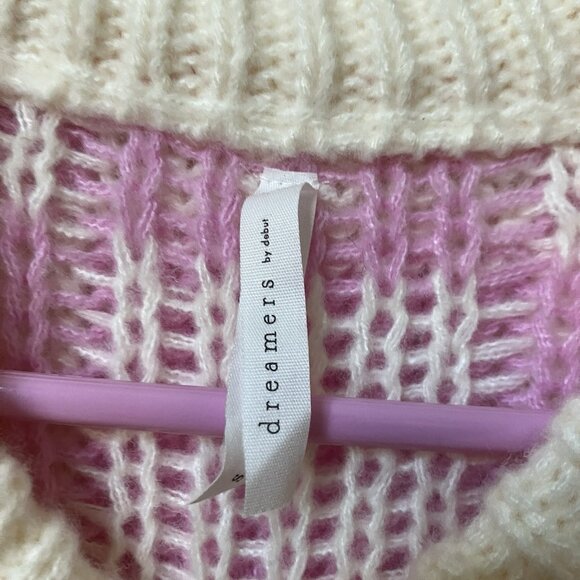 Dreamers by Debut Checkered Heart Sweater Womens S Chunky Knit NWT - Picture 3 of 8